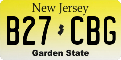 NJ license plate B27CBG