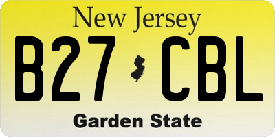 NJ license plate B27CBL