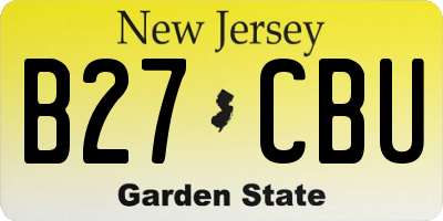 NJ license plate B27CBU