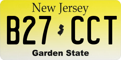 NJ license plate B27CCT