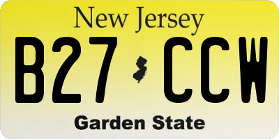 NJ license plate B27CCW