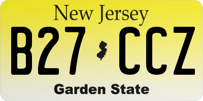 NJ license plate B27CCZ