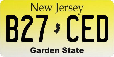 NJ license plate B27CED