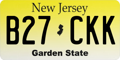 NJ license plate B27CKK