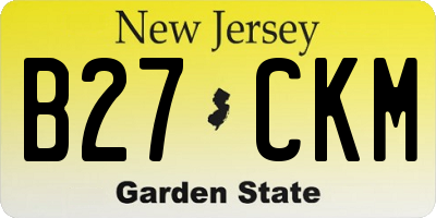 NJ license plate B27CKM