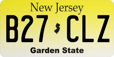 NJ license plate B27CLZ