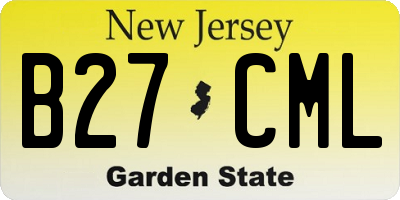 NJ license plate B27CML