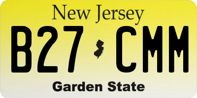 NJ license plate B27CMM