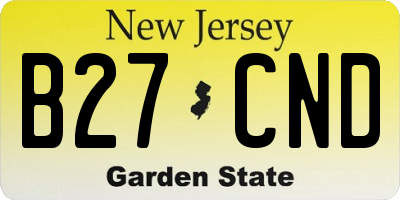 NJ license plate B27CND
