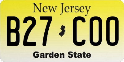 NJ license plate B27COO