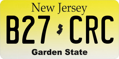 NJ license plate B27CRC