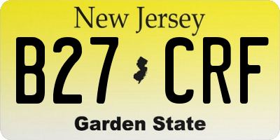 NJ license plate B27CRF