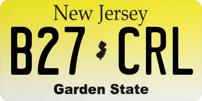 NJ license plate B27CRL
