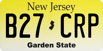 NJ license plate B27CRP