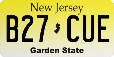 NJ license plate B27CUE