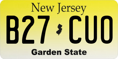 NJ license plate B27CUO