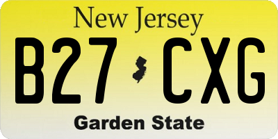 NJ license plate B27CXG