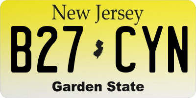 NJ license plate B27CYN