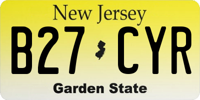 NJ license plate B27CYR