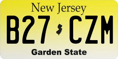 NJ license plate B27CZM