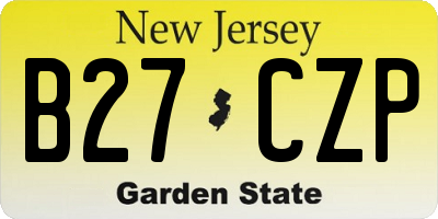 NJ license plate B27CZP