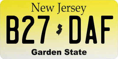 NJ license plate B27DAF