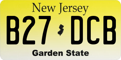 NJ license plate B27DCB
