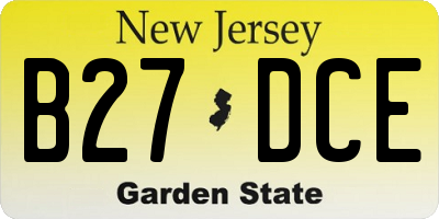 NJ license plate B27DCE