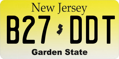 NJ license plate B27DDT