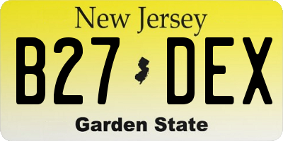 NJ license plate B27DEX