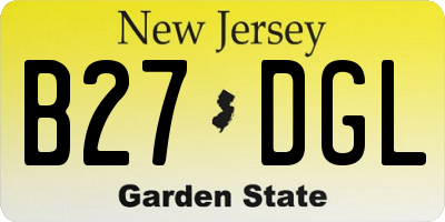 NJ license plate B27DGL