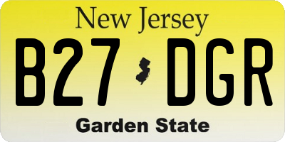 NJ license plate B27DGR