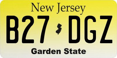 NJ license plate B27DGZ