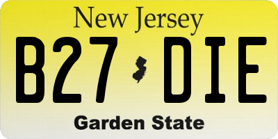 NJ license plate B27DIE