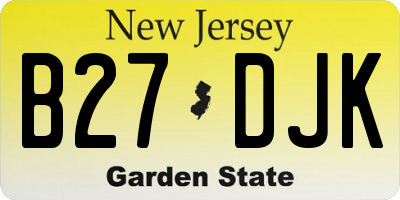 NJ license plate B27DJK