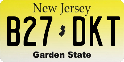 NJ license plate B27DKT