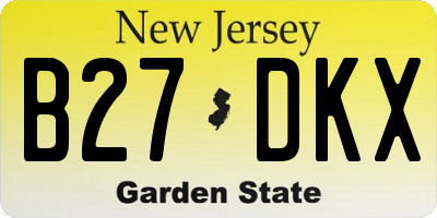 NJ license plate B27DKX