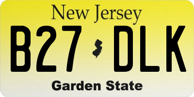 NJ license plate B27DLK