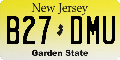NJ license plate B27DMU