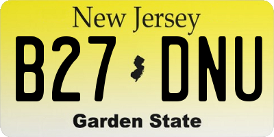 NJ license plate B27DNU