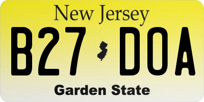 NJ license plate B27DOA