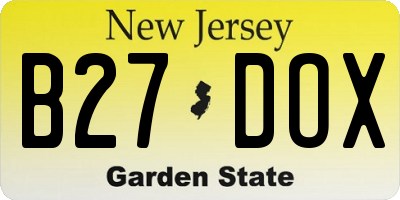NJ license plate B27DOX