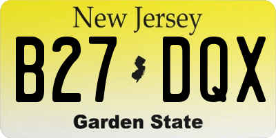 NJ license plate B27DQX