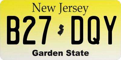 NJ license plate B27DQY