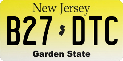 NJ license plate B27DTC
