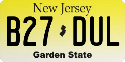 NJ license plate B27DUL
