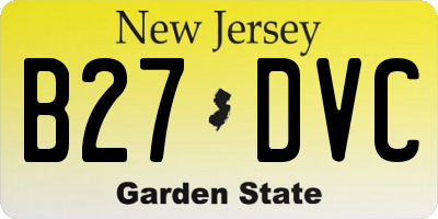 NJ license plate B27DVC