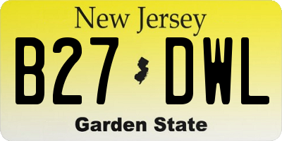 NJ license plate B27DWL