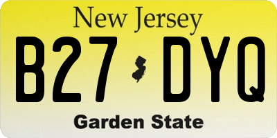 NJ license plate B27DYQ