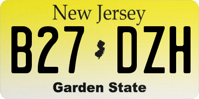 NJ license plate B27DZH